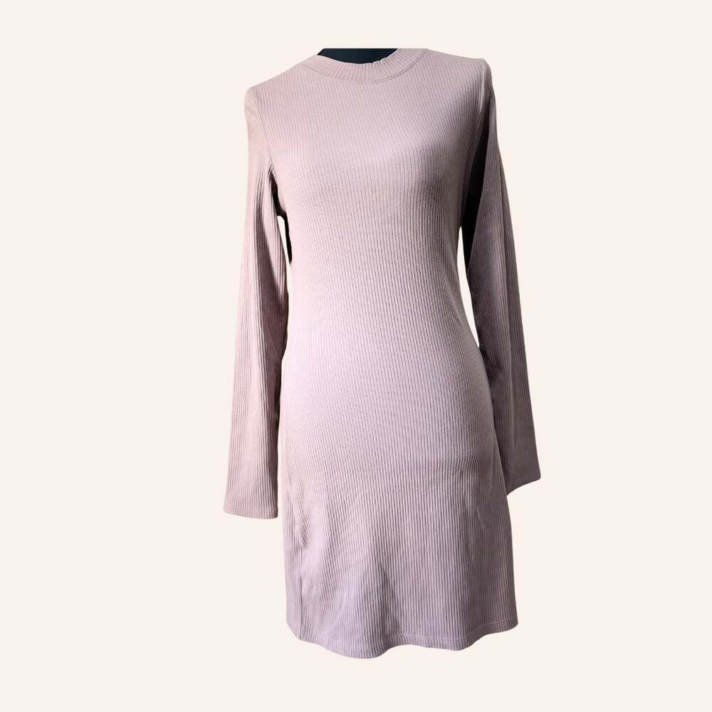 Victoria's Secret PINK Long Sleeve Mock Neck Ribbed Mini Dress